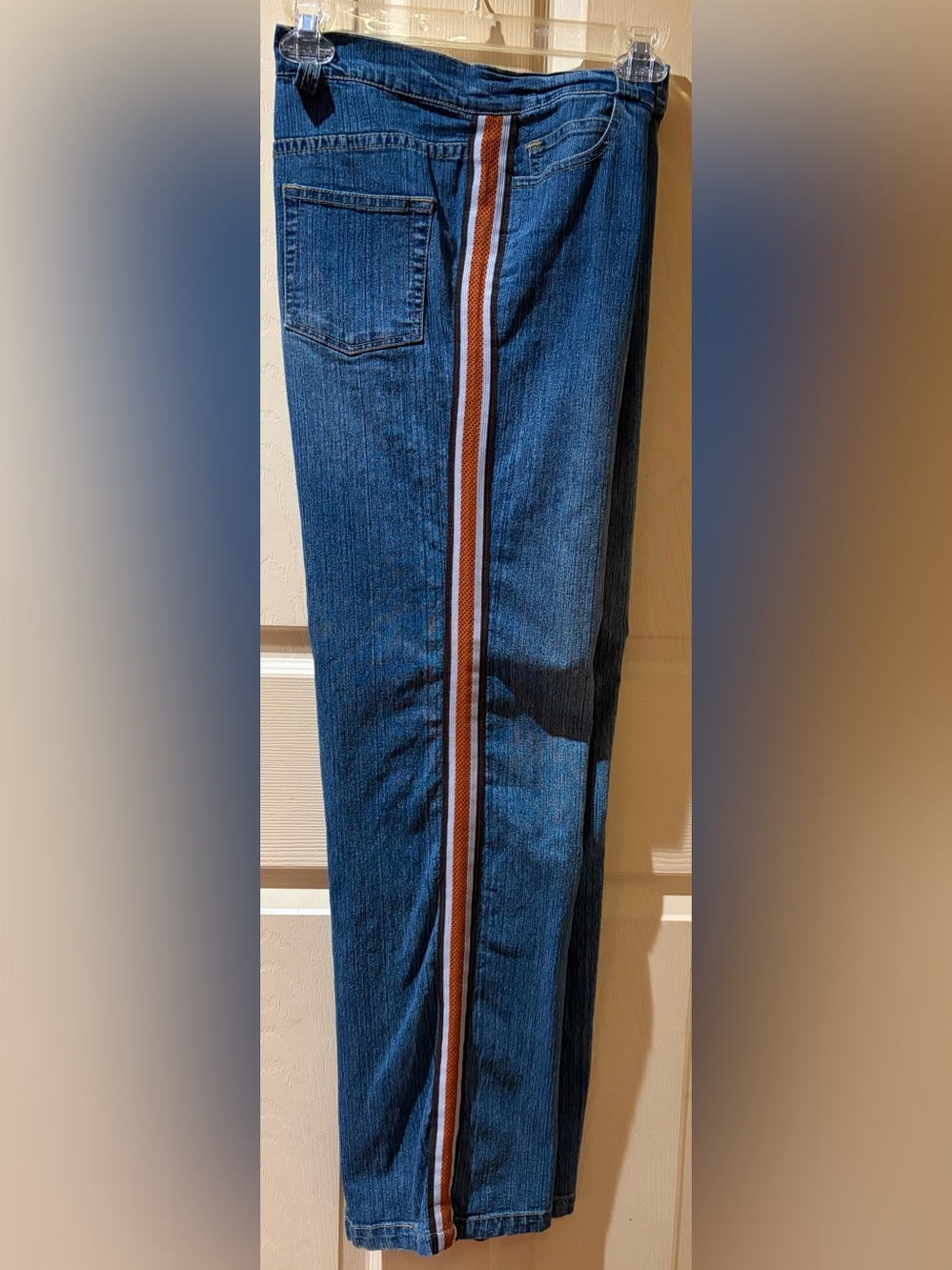 Women’s Stretch Jeans with Stripe, Size 8